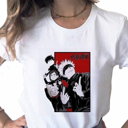 Jujutsu Kaisen Gojo Satoru Yuji Itadori print ladies T-shirt casual basis white shirt short sleeve ladies T-shirt,Drop Ship