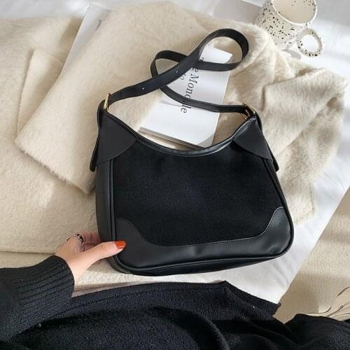 Women Bag Autumn Fashion PU Bucket Tote Bag Casual Patchwork Shoulder Bags Handbag Pures And Bags Crossbody Vintage Women Bag