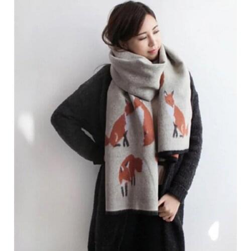Women Winter Scarf Imitation Cashmere Animal Scarf Womter Thicken Neck Warmer Hajibs Soft Scarves Femme Casual Scarves Shawls