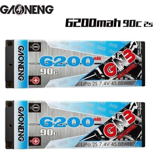 1-3pcs GNB 7.4v 6200mAh 90C PLUS LiPo Battery For Remote Control Car Racing Spare Parts With Shell Upgrade LiHV 2S Battery