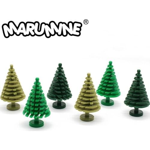 MARUMINE Spruce Tree Compatible 3471 City Stalk Grass Flower City Part Classic Bricks Construction Educational Toys