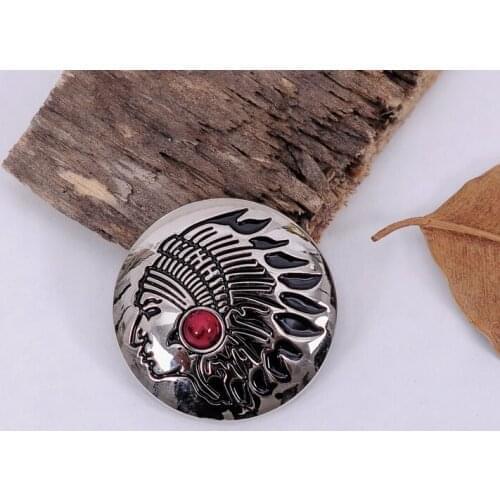 10X 30MM Southwest Tribal Turquoise Indian Head Sewing Leather Craft Shank Button Decoration Horse Saddles Studs Set