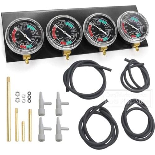 4pcs Motorcycle Carburetor Synchronizer Vacuum Gauges Tool Carb Vacuum Gauge Balancer for Yamaha/Honda/Suzuki Black