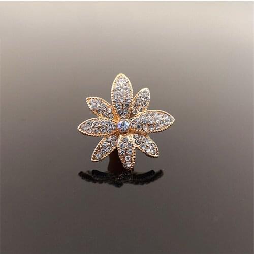 50pcs Flower Rhinestone Applique Buckle Button strass Crystal Hairpin Hair Clip Accessories Brooch Garment Shoes Embellishment