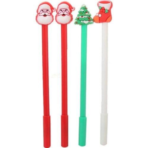50PCS Creative Santa Claus Gel Pen Cartoon Stereo Silicone Water Pen Student Gift Prize Office Signature Pen Stationery