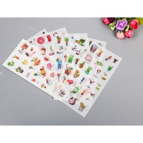 6pcs Summer drinks paper Organizer Calendar Diary Book Planner Sticker Scrapbook Decoration Diary Sticker papeleria sale
