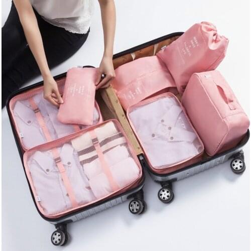 7PCS Set Travel Collection Storage Packing Bags Portable Luggage Organizer