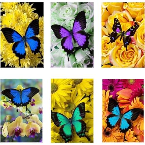 Diy diamond painting butterfly flower picture cross stitch diamond mosaic embroidery Christmas gift home decor needlework