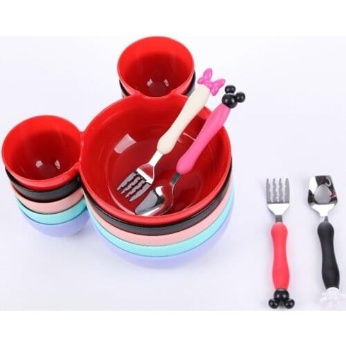 Kids Children Bowl Tableware set Cartoon Child Baby Learning Dishes Plastic Lunch Tray Infant Dishes Baby Feeding Bowl