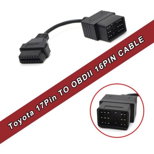 17 Pin to 16 Pin OBD2 Diagnostic Adapter Cable for TOYOT/A ,TOYOT/A 17pin to 16pin OBD1 to OBD2 Connect Cable