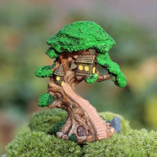 Elf Tree House Miniature Fairy Garden Home Houses Decoration Mini Craft Micro Landscaping Decor DIY Accessories