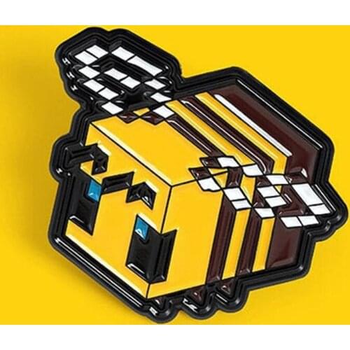 Cartoon Game Pixel Bee Cosplay Enamel Brooch Pin Backpack Hat Bag Lapel Pins Badges Women Mens Fashion Jewelry Accessories