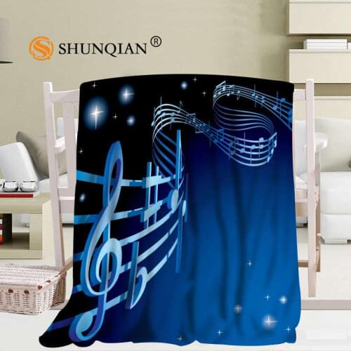 Custom music notes blanket Flannel Falafel Fabric56x80inch 50X60inch 40X50inch Sofa Bed Blanket Kid Adult Warm Blanket