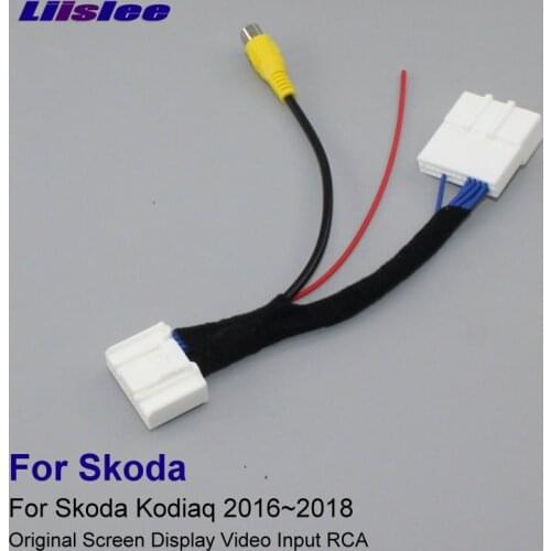 Liislee 24 Pins Adapter Connector Wire Cable For Skoda Kodiaq 2016~2018 Rear View Camera Original Video RCA Input