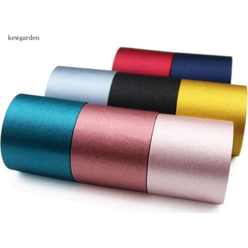 Kewgarden 25mm 2.5cm Layering Cloth Bright silk Satin Ribbons Handmade Tape DIY Bowknot Accessories Cotton Riband 4m/lot