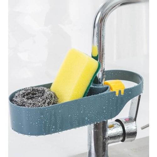 Kitchen Sink Shelf Sponge Drain Rack Cleaning Cloth Storage Holder Soap Storage Organizer Utensils Bathroom Kitchen Accessories