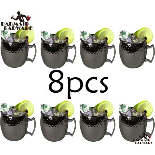 8 Pieces Moscow Mule Copper Mugs Metal Mug Cup Stainless Steel Beer Wine Coffee Cup