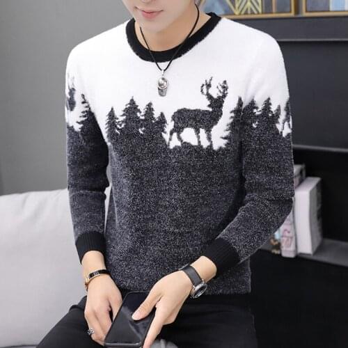 2020 Sweater Mens Clothing New Fall Winter Long Sleeve Plus Size Knitted Clothes High Quality Korean Style Slim Fashion Man Tops