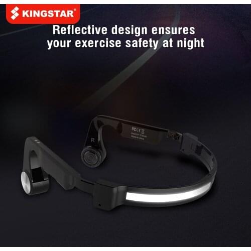 KINGSTAR Headphones Bluetooth 5.0 Bone Conduction Headsets Wireless Sports Earphones Handsfree Collapsible Headsets