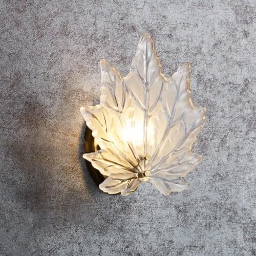 Novelty Maple leaf glass Wall Sconces home decor lighting for dining room Bar loft Wall lamp Led picture Light indoor lighting