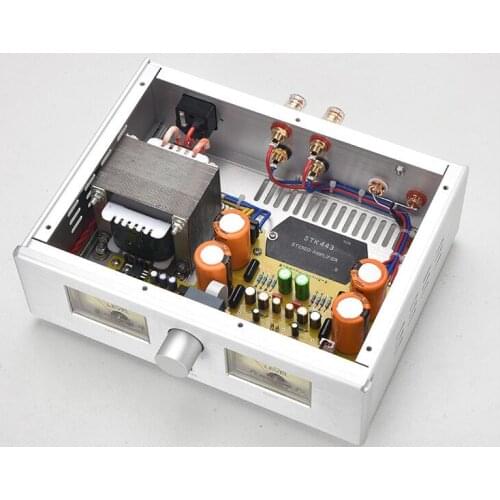 New arrive finished Bluetooth 5.0 SANYO STK443 amplifier Retro hifi vu meter amplifier 25W*2