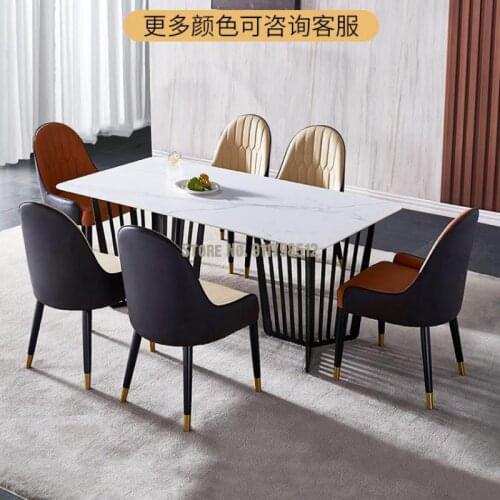 Dining chair home Nordic light luxury solid wood chair stool backrest hotel restaurant table and chair makeup chair net red leat