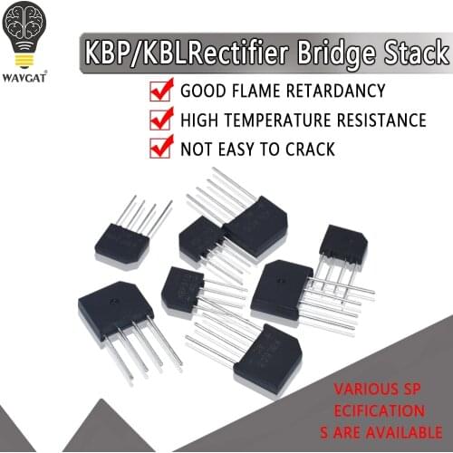 5PCS KBL406 KBL410 KBL608 KBL610 2A-6A 600V-1000V KBP206 KBP210 KBP307 KBP310 Single Phases Diode Rectifier Bridge Wholesale