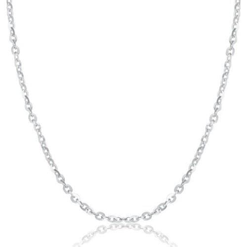 MADALENA SARARA AU750 Pure 18k White Gold Chain Necklace Simple O Crossing Necklace