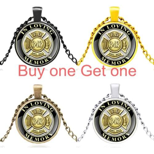 Unique Fireman in Loving Memory Glass Cabochon Men Women Charm Pendant Necklace Jewelry Accessories Gifts