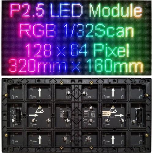 P2.5 LED Module 320mm x 160mm-HUB75 1/32Scan,Indoor Full Color HD Video Wall LED Display Module,P2.5 RGB LED Panel