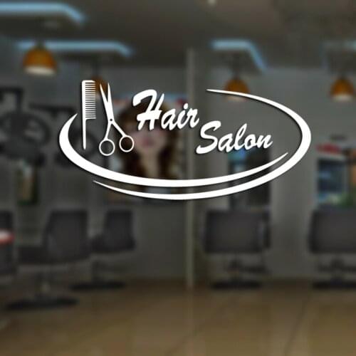 Hair Salon Scissors Decal Sticker Neutral Haircut Poster Vinyl Wall Art Decals Decor Windows Decoration
