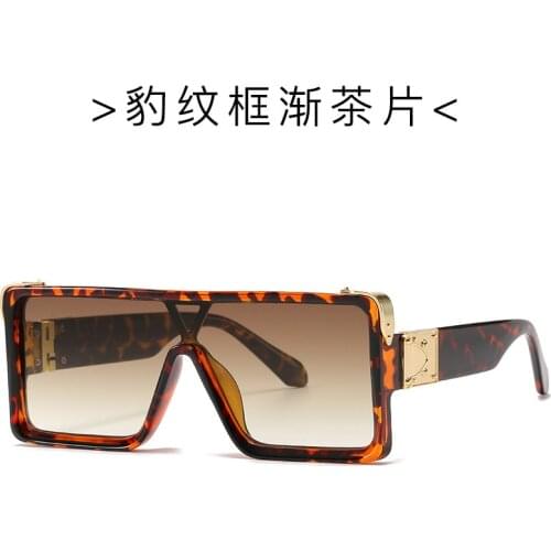 New conjoined piece European and American modern retro mens and womens sunglasses square frame sunglasses