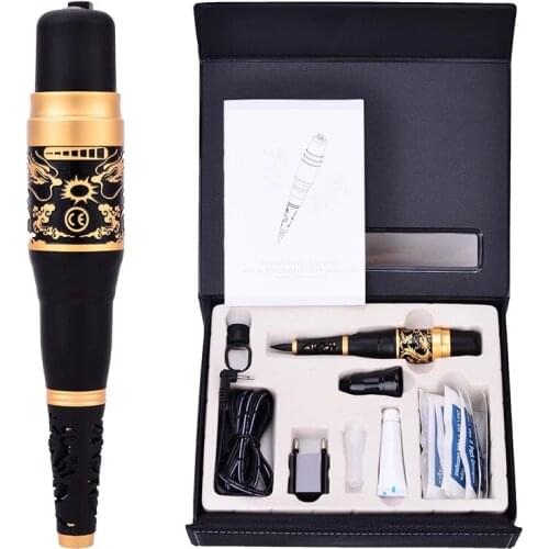 1 Set Professional Gold Dragon Rotary Permanent Makeup Tattoo Machine Kits Complete Cosmetic Tattoo Kit For Eyebrow Lip Eyeliner