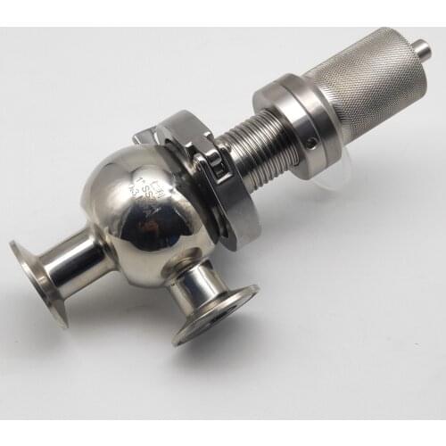 25/32/38/51mm Pipe OD x 1.5" 2" Tri Clamp Adjustable Pressure Relief Safety Valve Sanitary SUS 304 Stainless Steel Homebrew