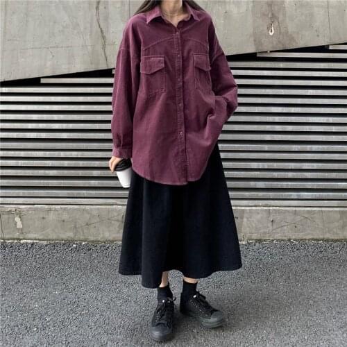 Make firm offers spot early spring ins joker loose render a long-sleeved corduroy shirt coat