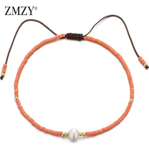 ZMZY Handmade Bijoux Miyuki Seed Bead Pearl Bracelet Popular Love Lucky Bracelets & Bangles For Women Adjustable Jewelry