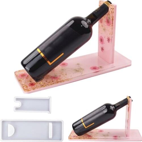1Set Red Wine Rack Silicone Mould Holder Shelf Epoxy Resin Molds Craft DIY Home Handle Moulds Making