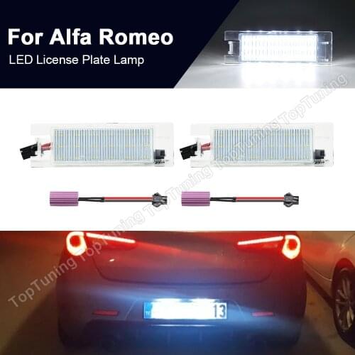 2PCS Canbus Auto LED Number License Plate Lights Lamps For Alfa Romeo 147 156 159 166 Giulietta GT Brera Coupe For Ferrari 488