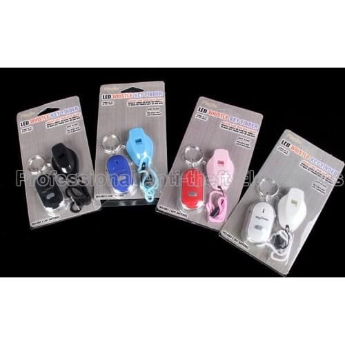 20pcs/lot LED Whistle Key Finder Anti lost Tag Child Bag Pet Locator Find Keys Keychain Tracker