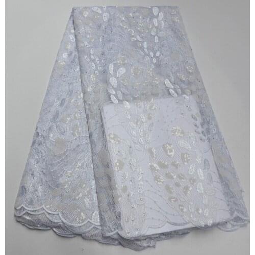 2020 High Quality African French Lace Fabric For Wedding Latest Nigerian Lace Fabric Sequins Embroidery Organza Lace Fabric TV-6