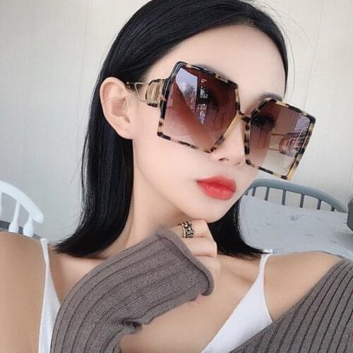 2021 Black Square Oversized Sunglasses Women Big Frame Colorful Sun Glasses Female Mirror Oculos Unisex Gradient Shades TYJ-14