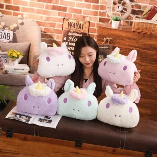 33cm Kawaii plush unicorn hand warmer chair cushion soft coral fleece sofa decoration unicorn stuffed plush toys floor cushions