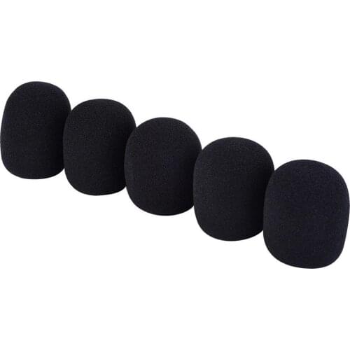 5 Pack Foam Mic Cover Handheld Microphone Windscreen, Black