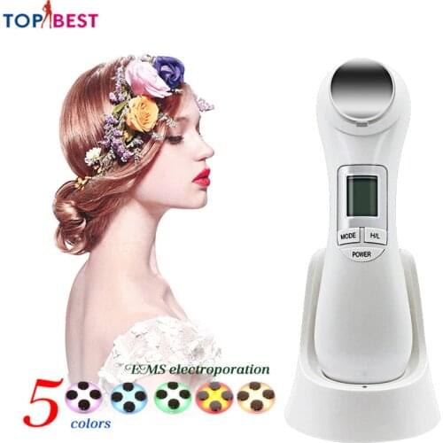 6 In 1 RF EMS Electroporation Facail Massager Radio Frequency LED Photon Face Lifting Skin Rejuvenation Machine Anti Wrinkle