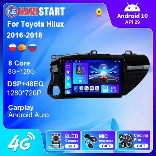 Autoradio Car Radio Android 1din for Toyota Hilux 2016 2017 2018 RHD Multimedia DVD Player GPS Navigation Bluetooth Touch Screen