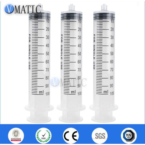 Free Shipping 5Pcs Glue Dispensing Plastic Manual Syringe / Hand Syringe 100cc/ml