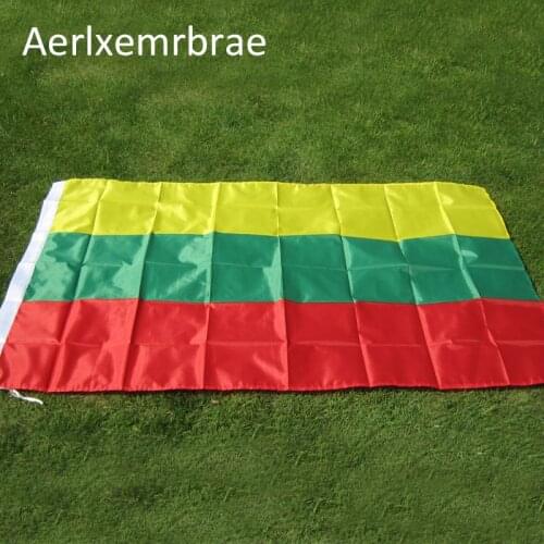 Free Shipping aerlxemrbrae flag Lithuanian Flags 3x5FT/90*150cm Hanging Lithuania flag banners