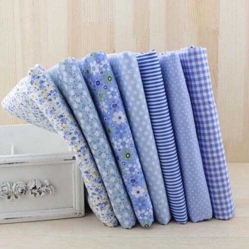 Booksew Stoffen Tilda Fabric 7pcs/lot 50cmX50cm Blue Cotton Fabric Dye Telas De Algodon Para Patchwork Sewing Tissu Materials