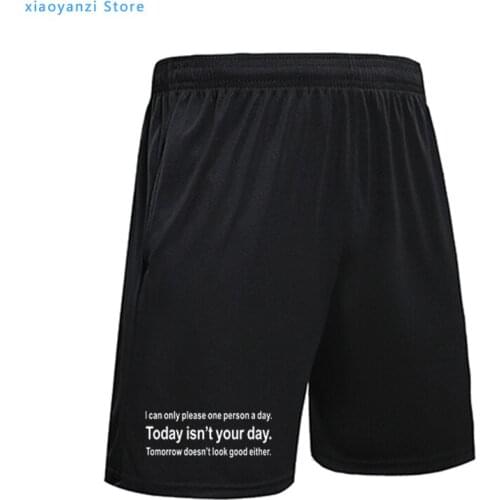 Middle Today isn't your day mens funny slogans unisex pants Personalized hip-hop sports shorts homme brand fitness black pants