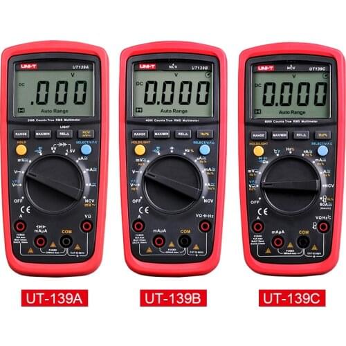UNI-T UT-139A/B Digital Multimeter Electrical Tester with NCV,AC/DC Voltmeter Ammeter Ohmmete Resistance Current Measure Tools